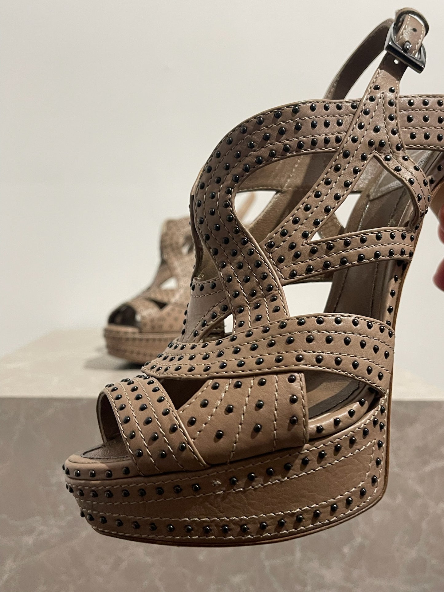 Sandales Dior beige T.38,5