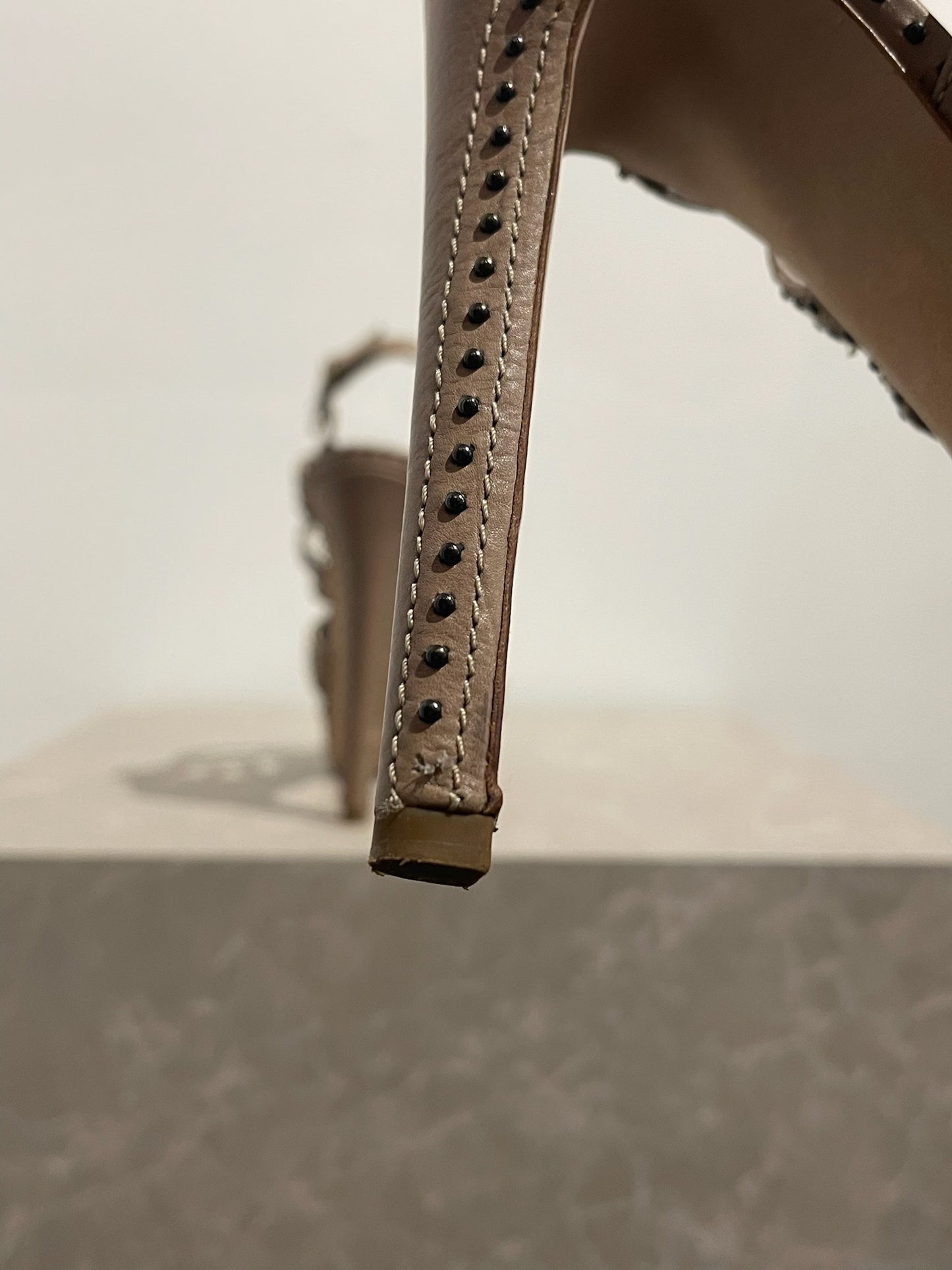 Sandales Dior beige T.38,5