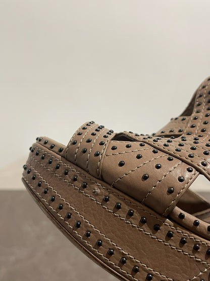 Sandales Dior beige T.38,5