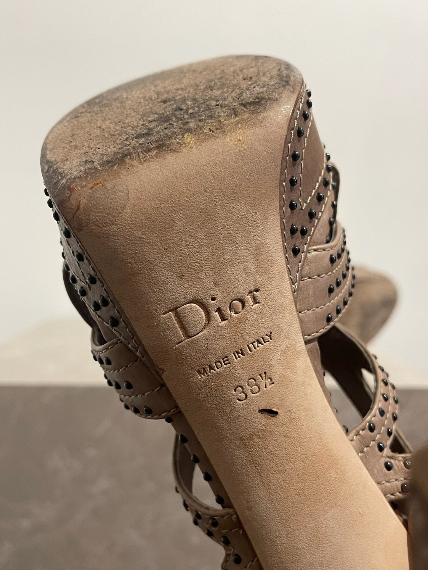 Sandales Dior beige T.38,5