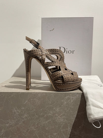 Sandales Dior beige T.38,5