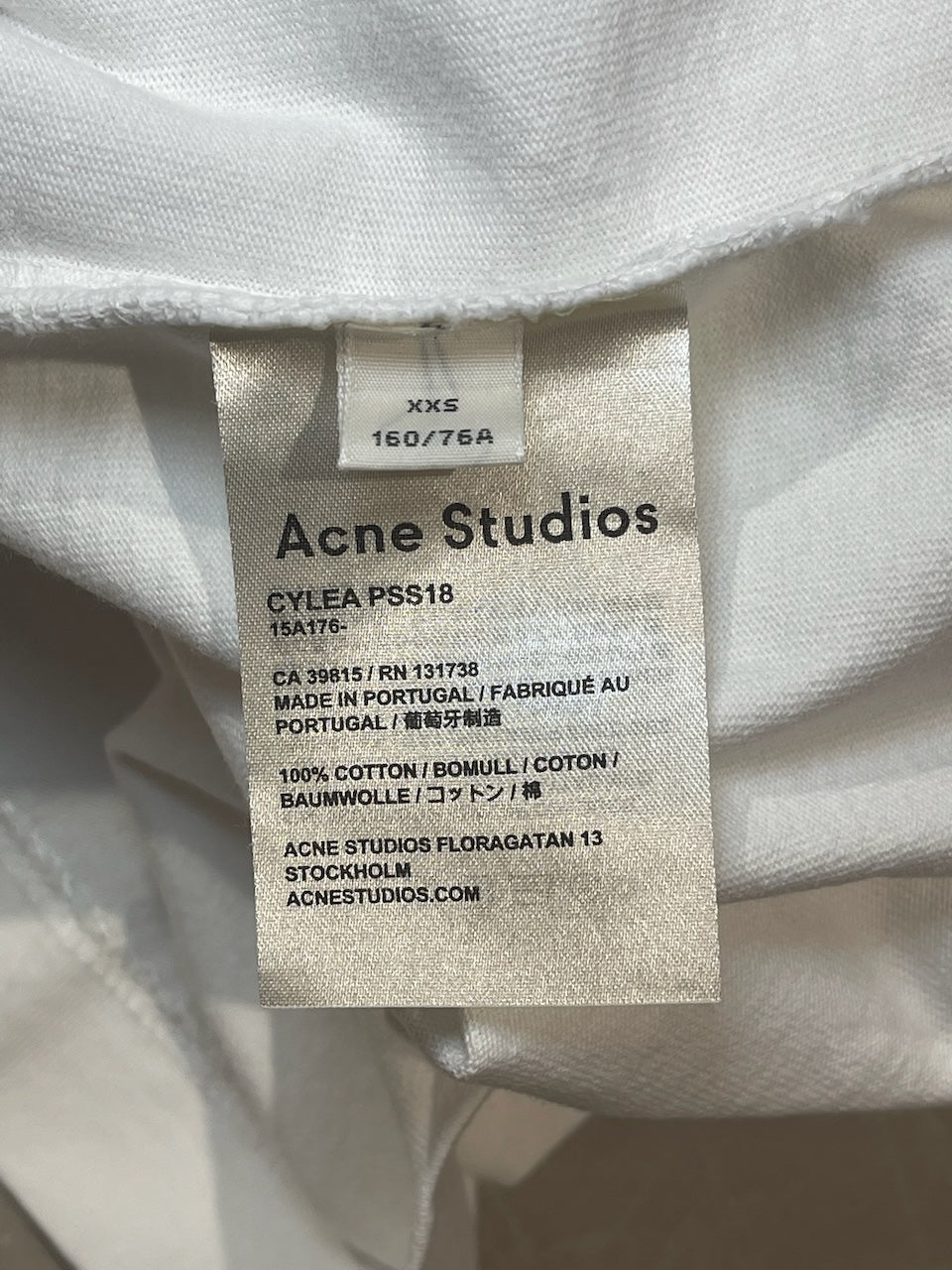 T-shirt Acne Studios blanc T.XXS