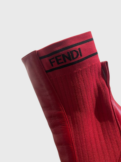 Bottines Fendi rouge T.37,5