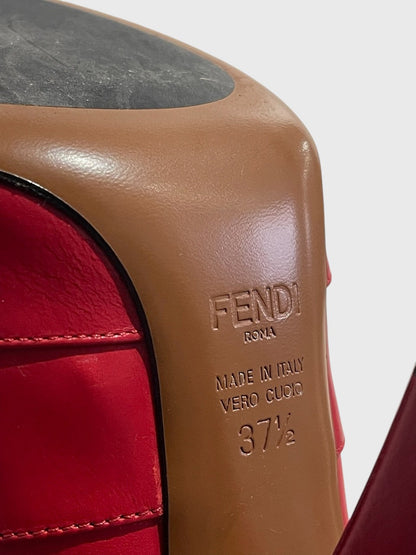 Bottines Fendi rouge T.37,5