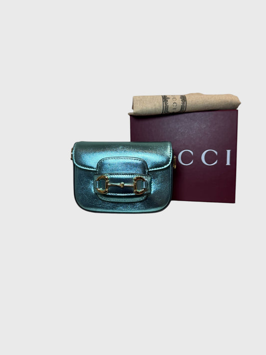 Sac Gucci Horsebit 1955 Nano bleu