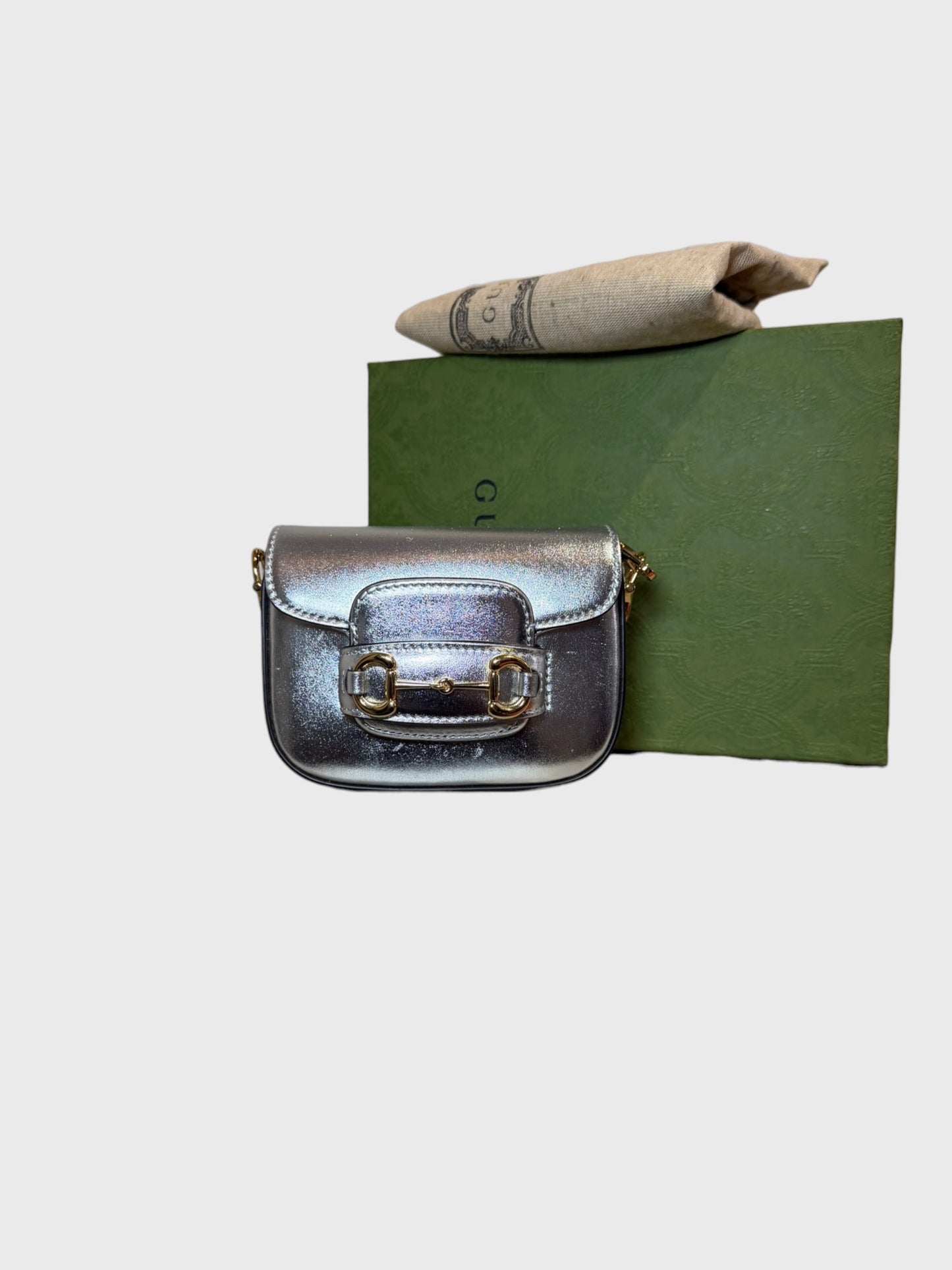 Sac Gucci Horsebit 1955 Nano argenté