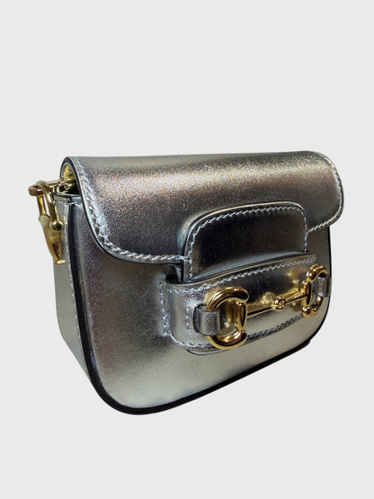 Sac Gucci Horsebit 1955 Nano argenté