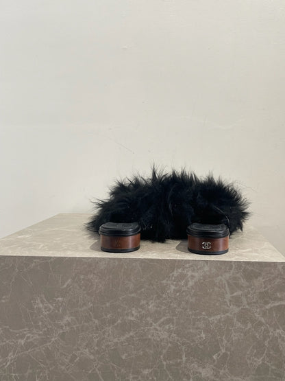 Mules Chanel noires T.37