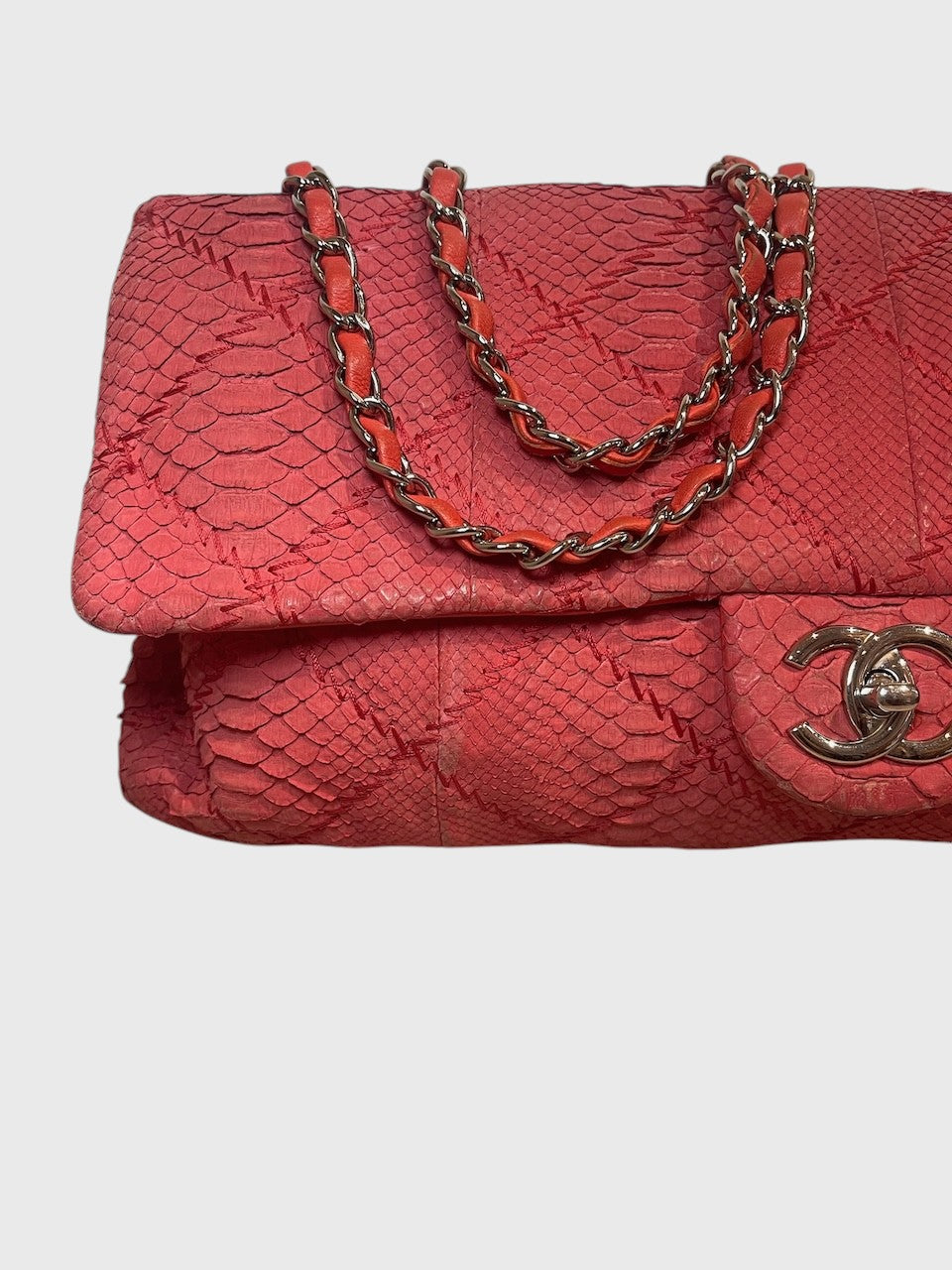 Sac Chanel python rouge