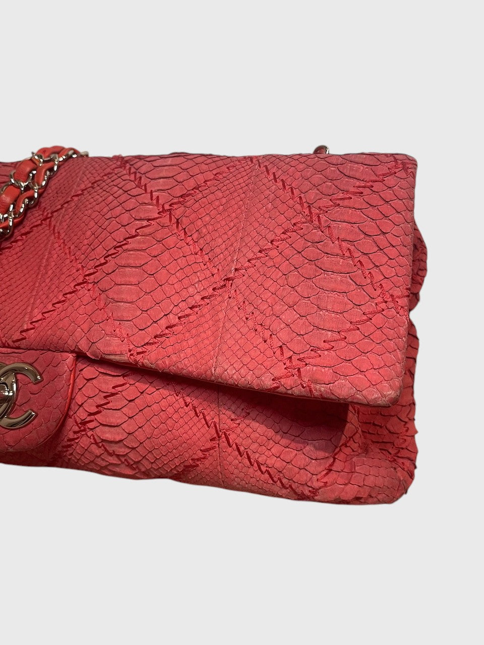 Sac Chanel python rouge