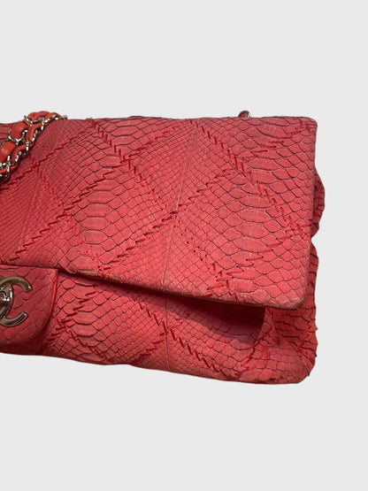 Sac Chanel python rouge