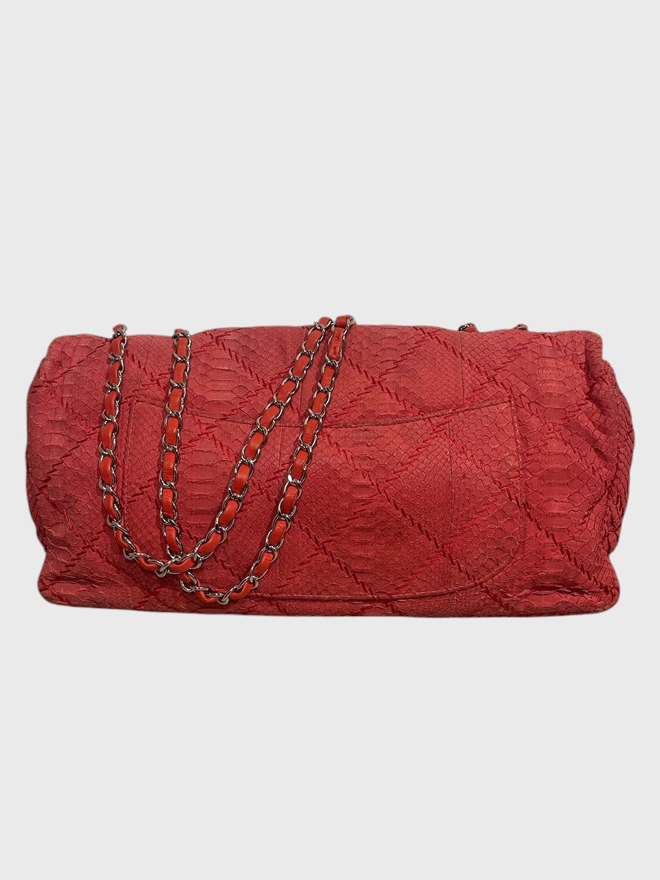 Sac Chanel python rouge