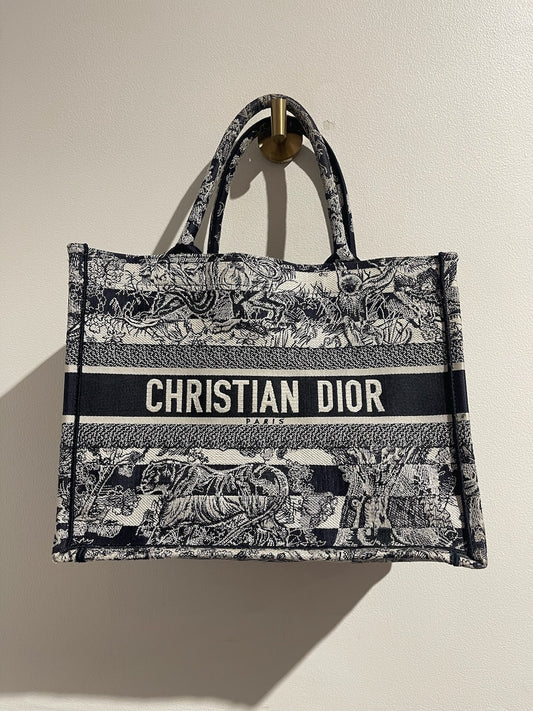 Sac Dior Book Tote bleu marine