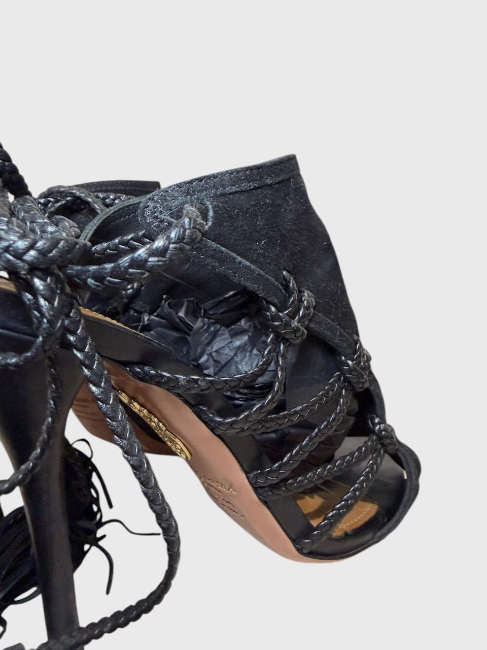 Sandales Aquazzura noires T.38