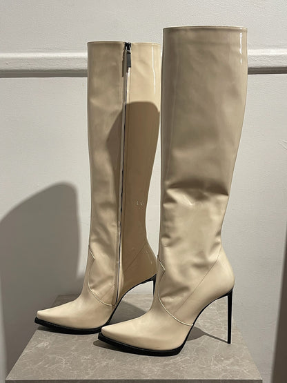 Bottes cuissardes Saint Laurent écru T.40