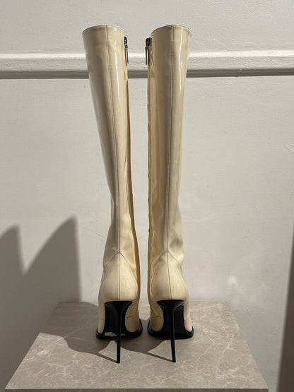 Bottes cuissardes Saint Laurent écru T.40