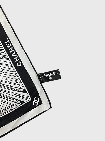 Foulard Chanel blanc et noir