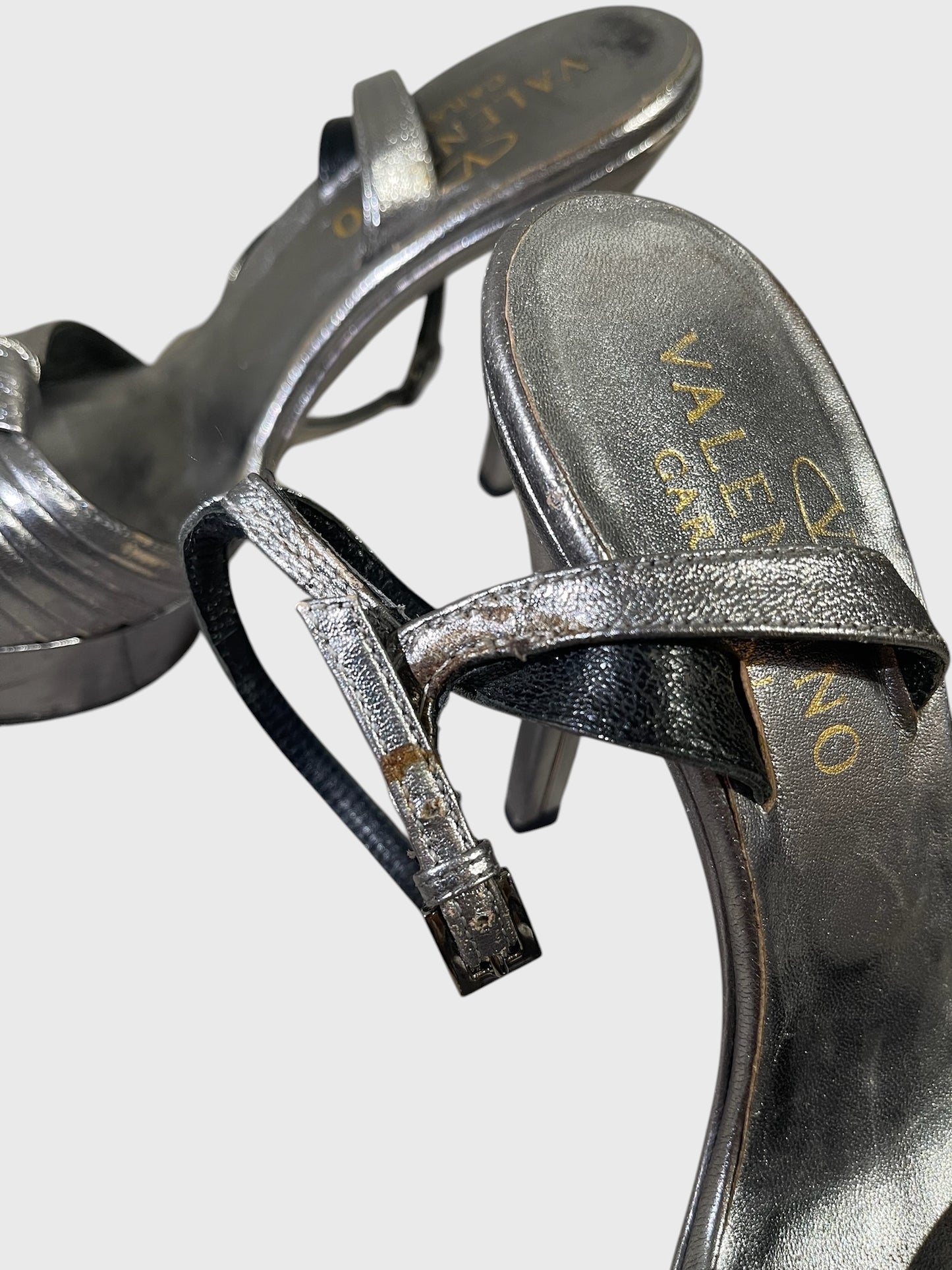 Sandales Valentino argentées T.37