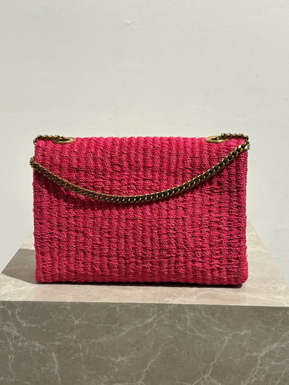 Sac Saint Laurent Kate Raphia Rose