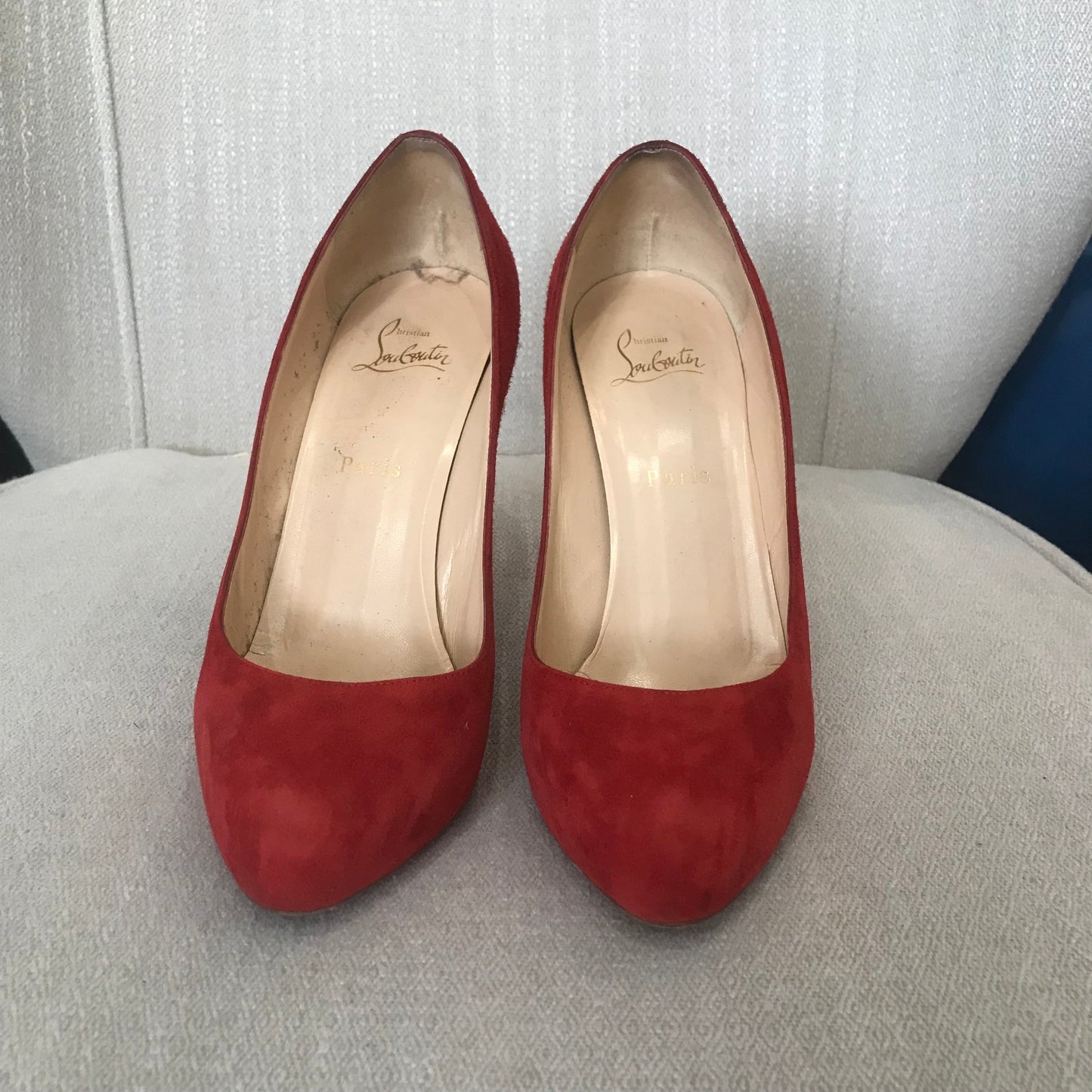 Escarpins Christian Louboutin rouge T.38,5