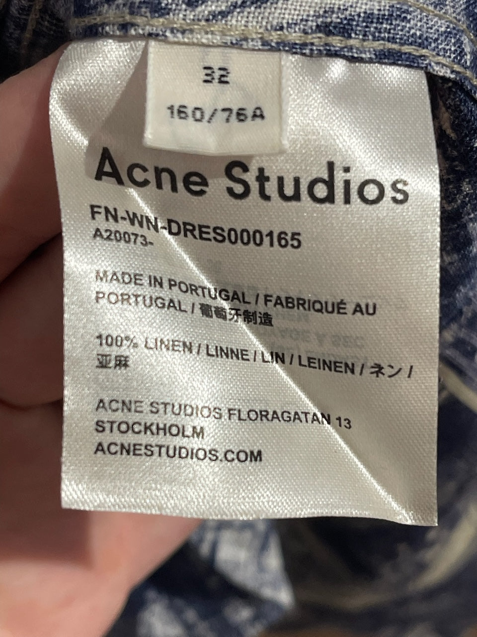 Robe Acne Studios bleue T.32
