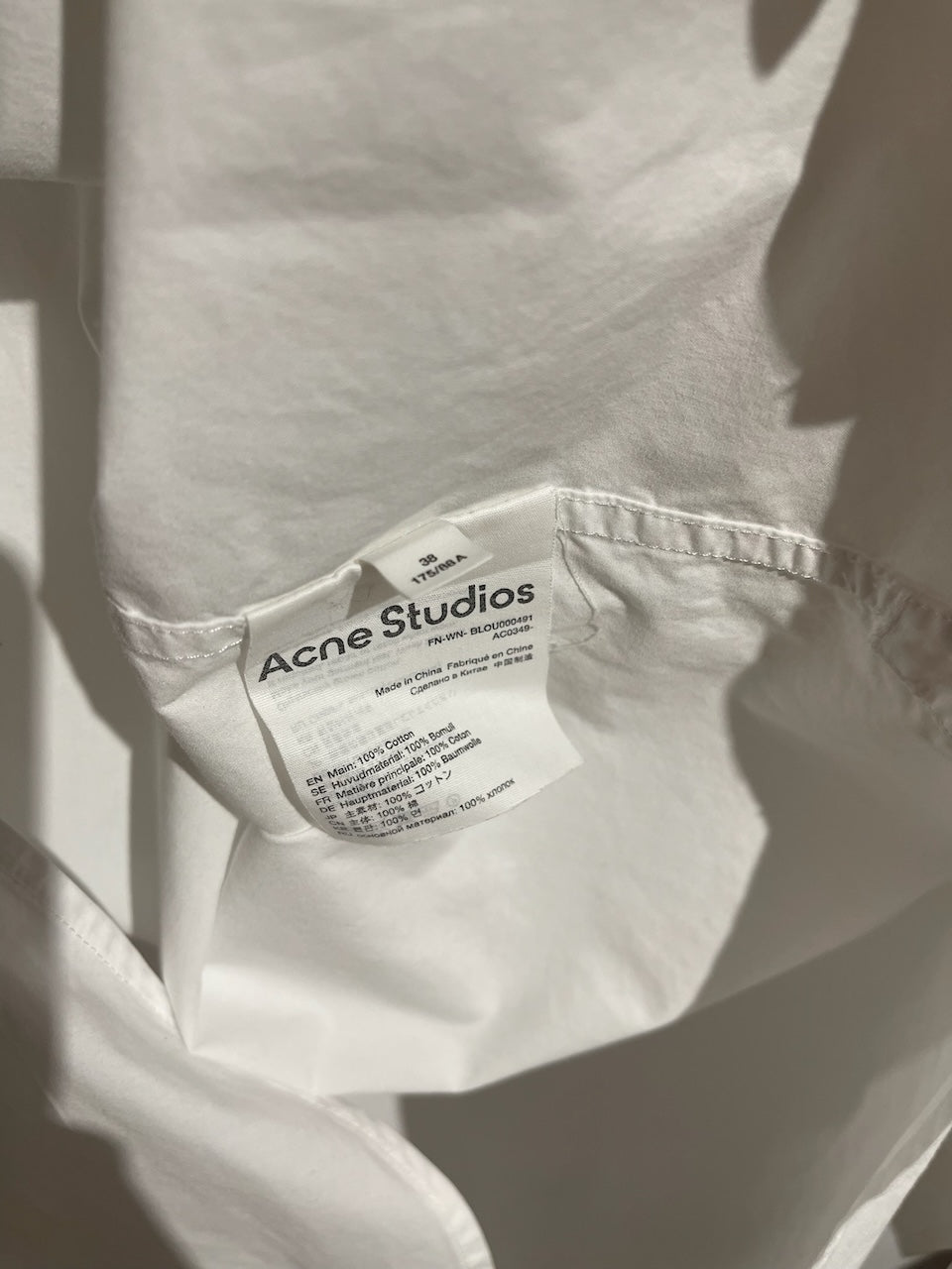 Chemise Acne Studios blanche T.38