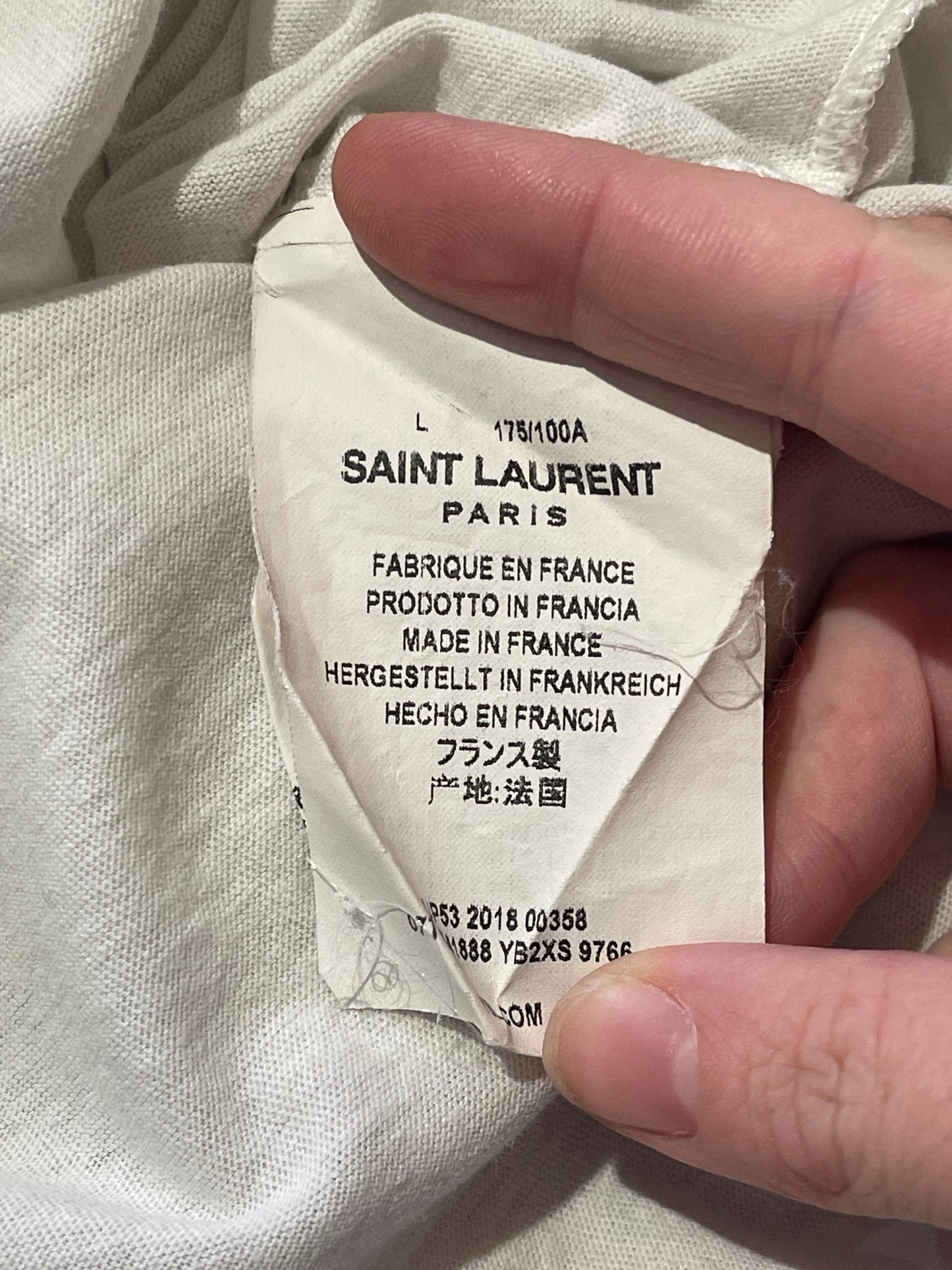 T-shirt Saint Laurent blanc T.L