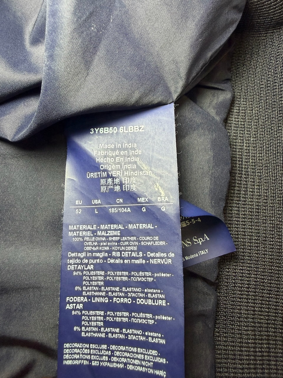 Blouson Armani bleu marine T.52