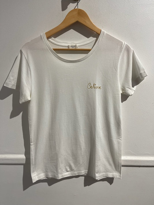 T-shirt Celine blanc T.M
