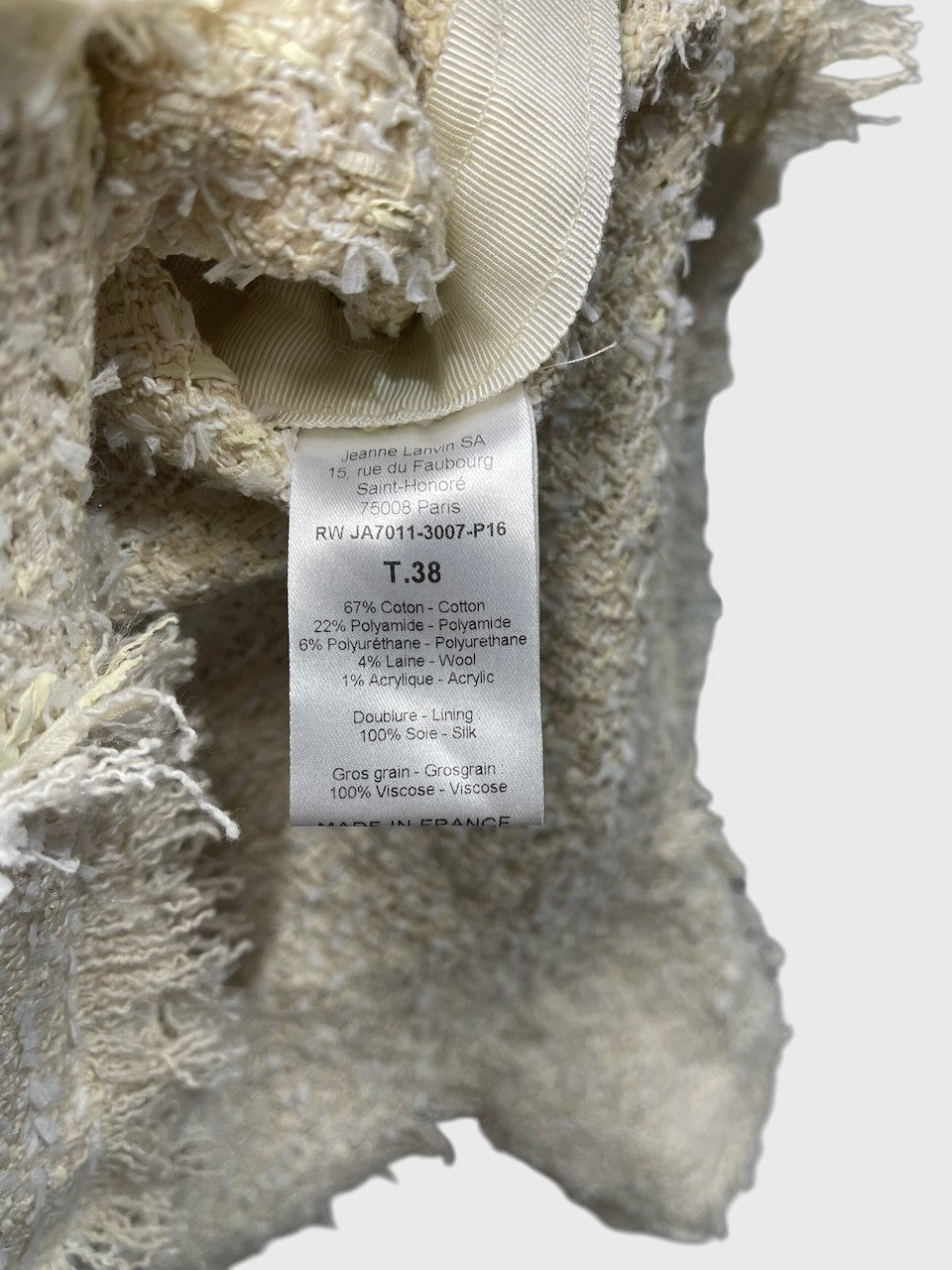 Veste Lanvin écrue T.38