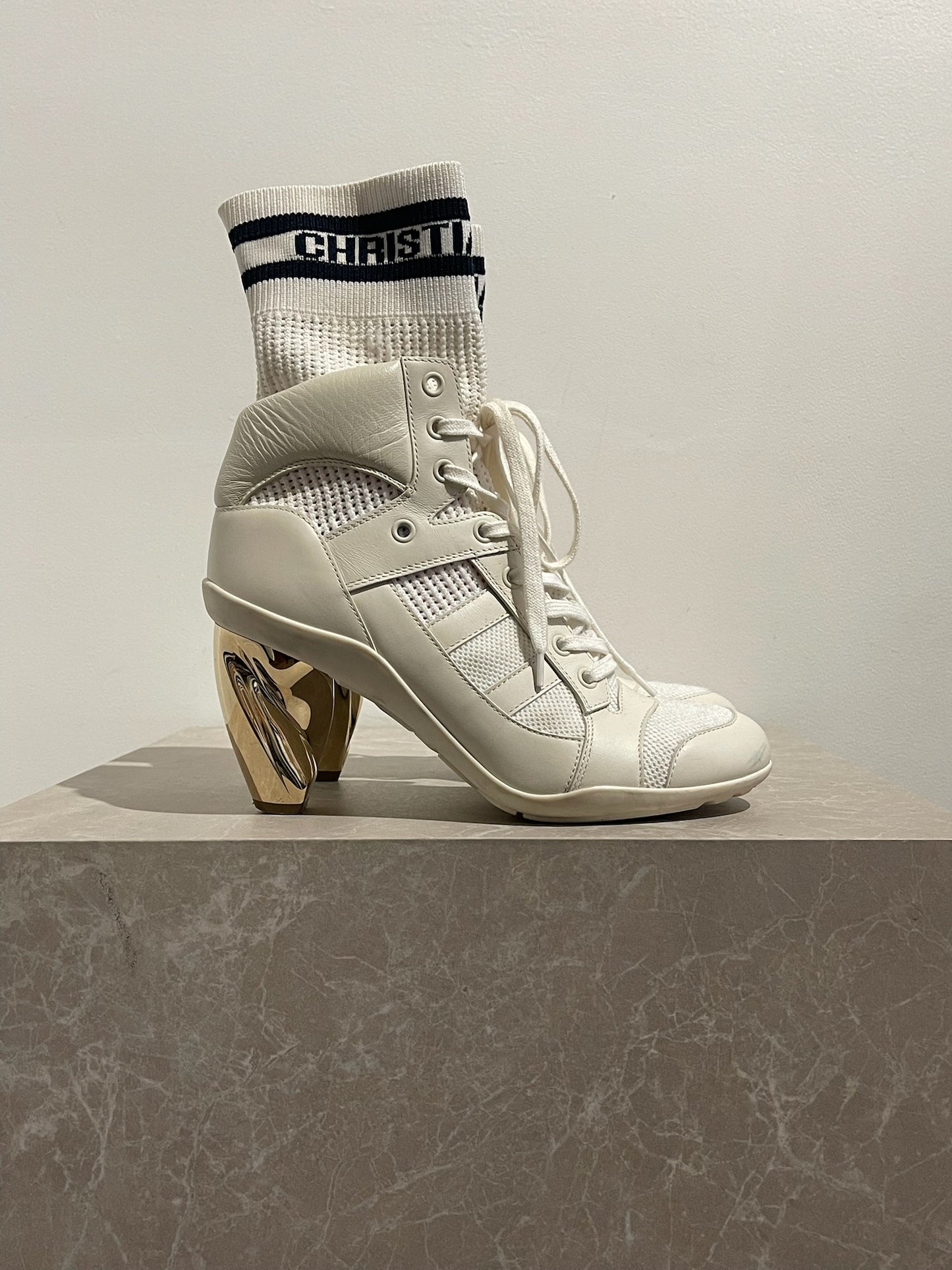 Bottines Dior blanches T.37,5