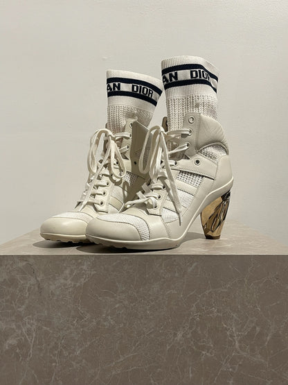 Bottines Dior blanches T.37,5