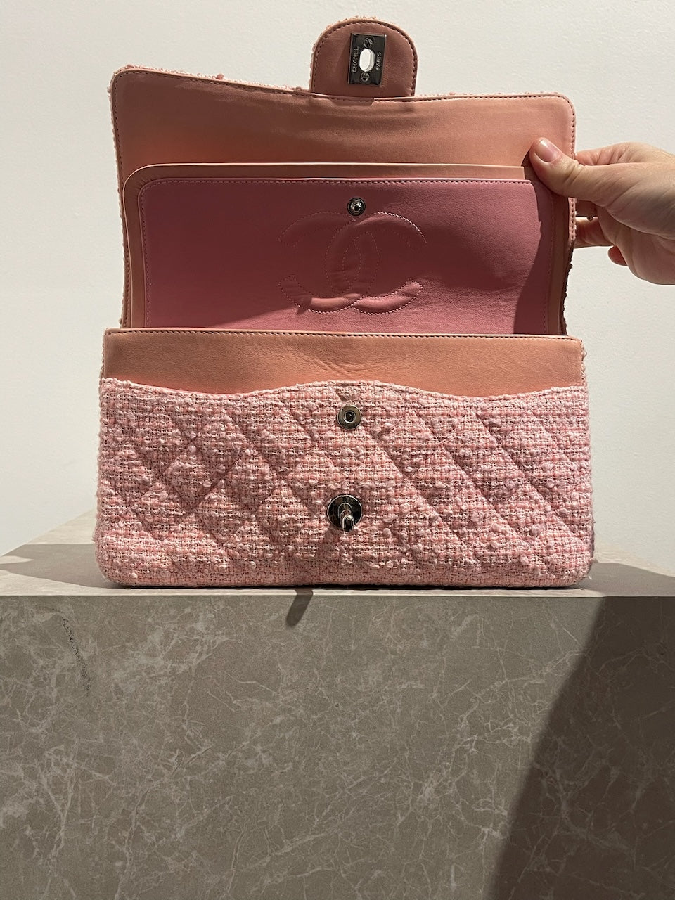 Sac Chanel Timeless tweed rose