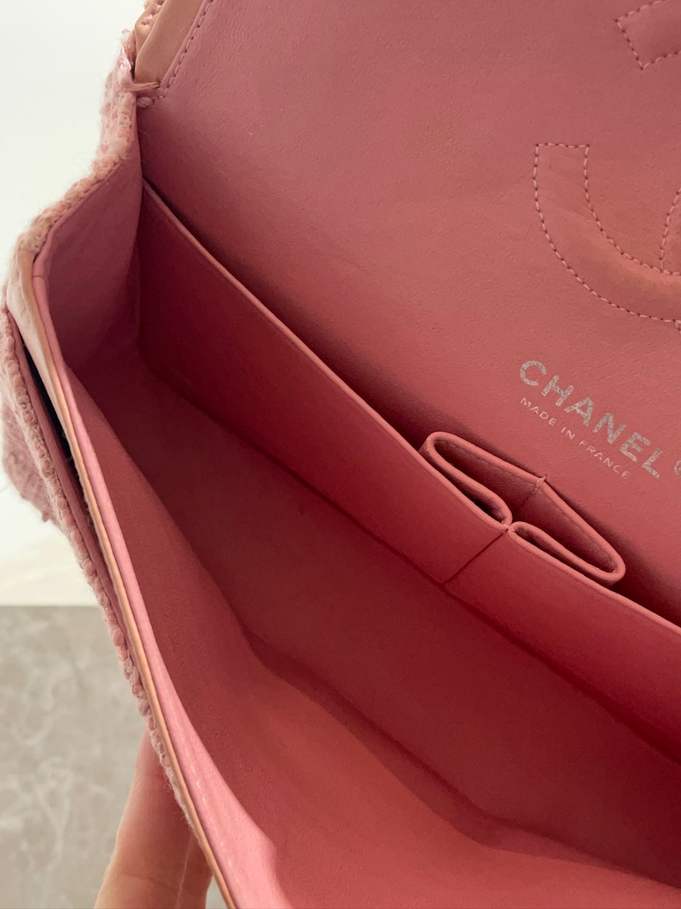 Sac Chanel Timeless tweed rose