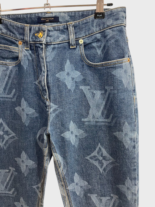 Jeans Louis Vuitton bleu T.36