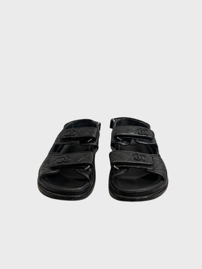 Sandales Chanel Dad noires T.35.5