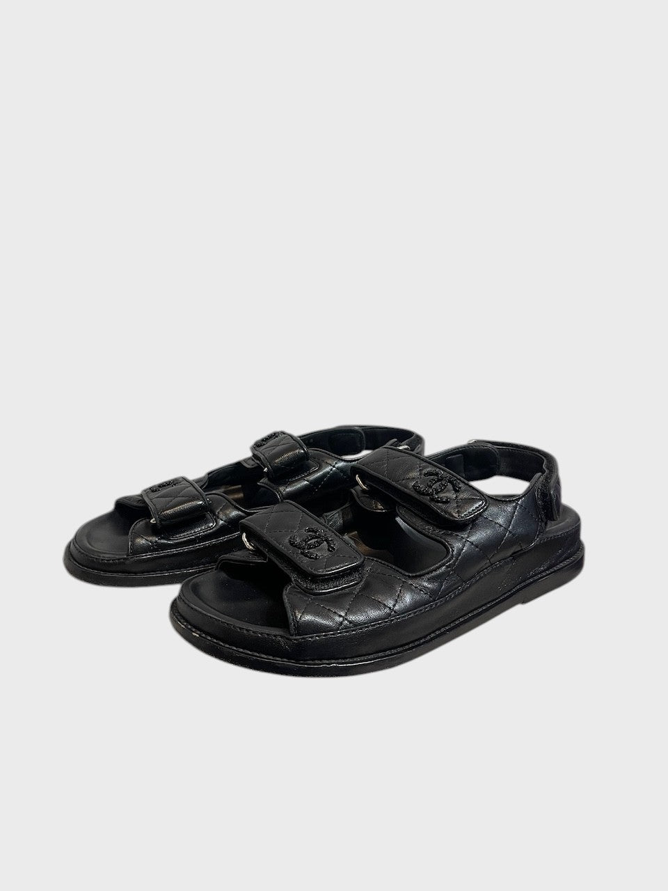 Sandales Chanel Dad noires T.35.5