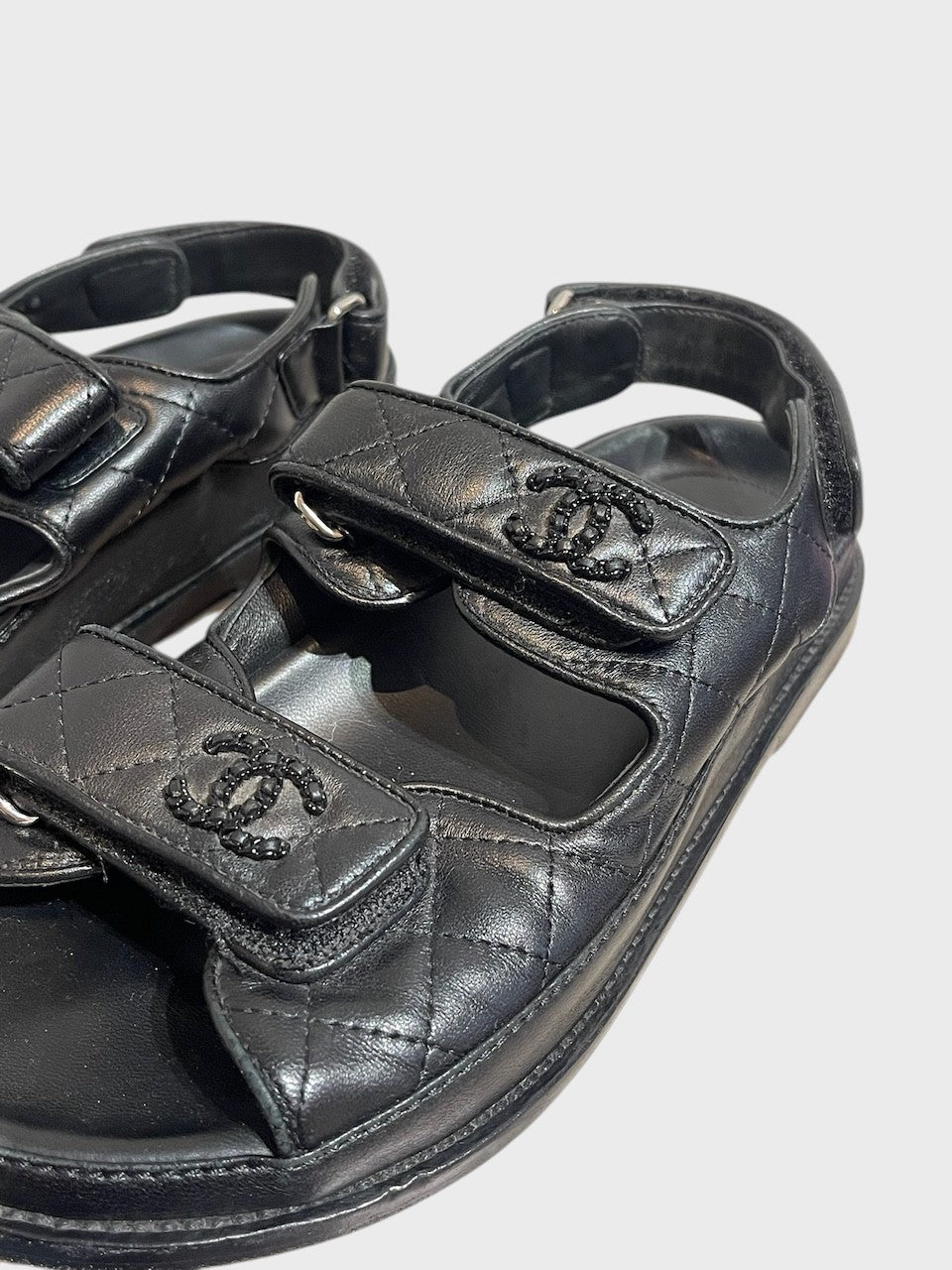 Sandales Chanel Dad noires T.35.5