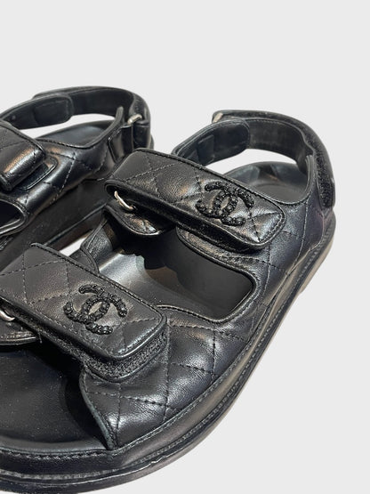 Sandales Chanel Dad noires T.35.5