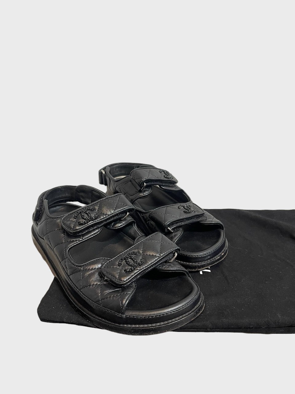 Sandales Chanel Dad noires T.35.5