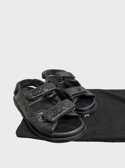 Sandales Chanel Dad noires T.35.5