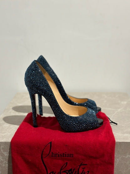 Escarpins Christian Louboutin bleu T.37