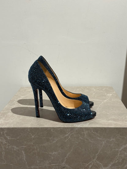 Escarpins Christian Louboutin bleu T.37