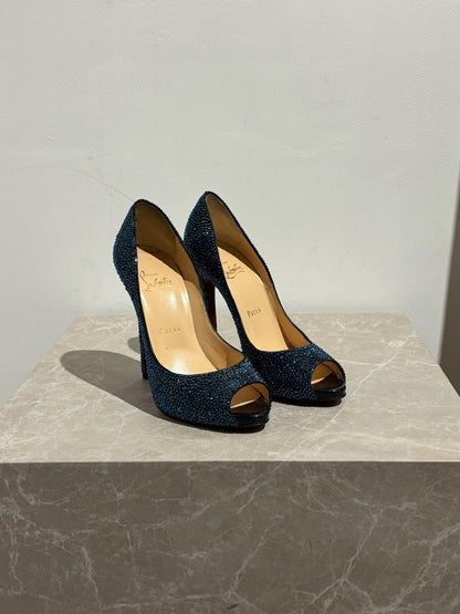 Escarpins Christian Louboutin bleu T.37