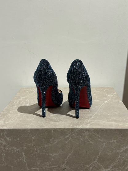 Escarpins Christian Louboutin bleu T.37