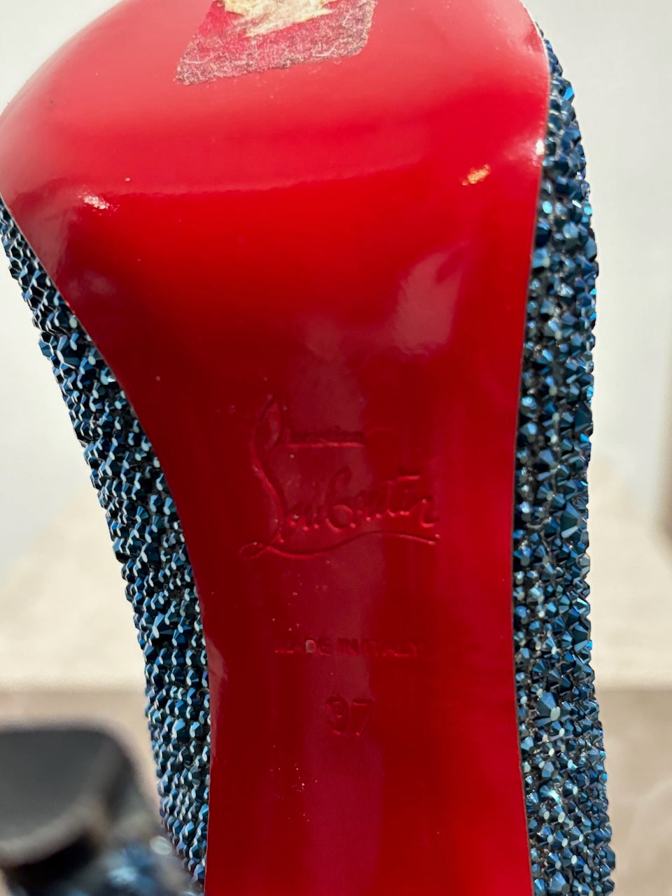 Escarpins Christian Louboutin bleu T.37