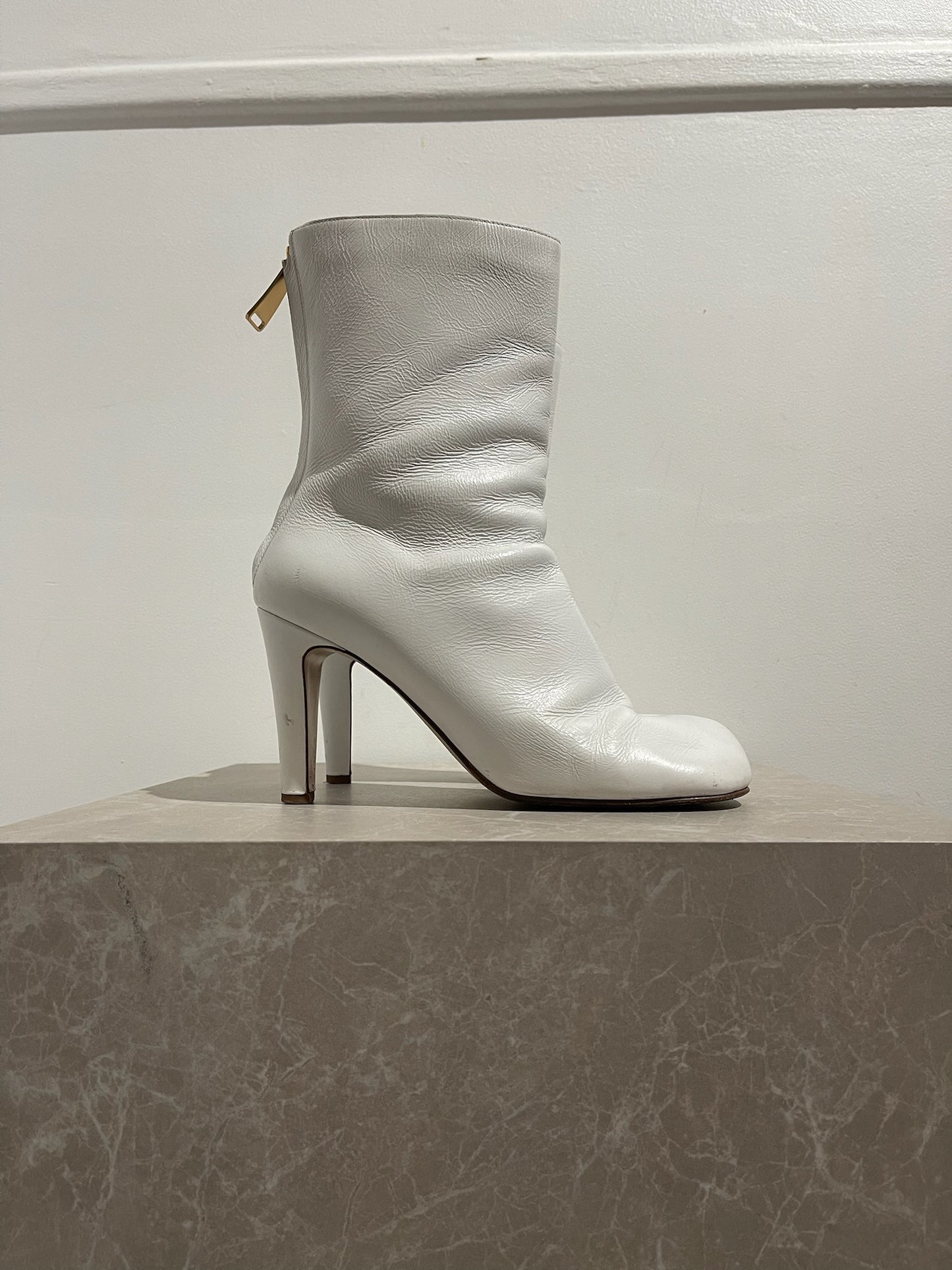 Bottines Bottega Veneta blanche T.40