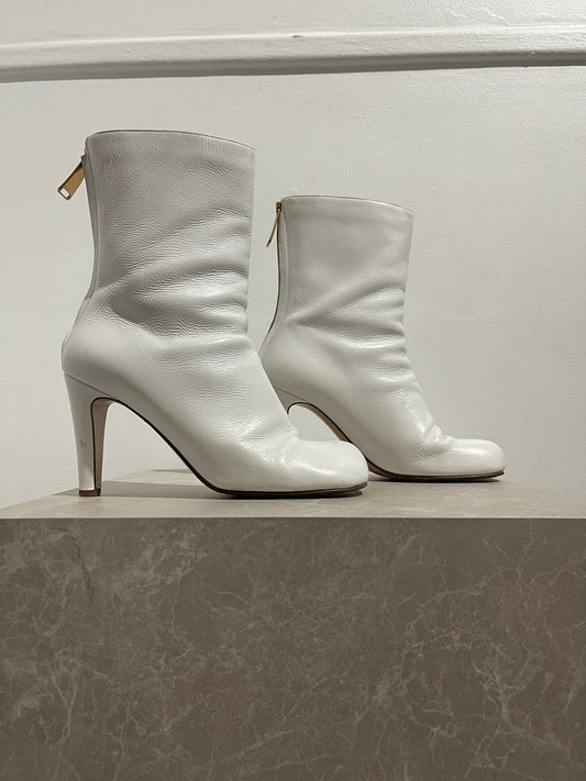 Bottines Bottega Veneta blanche T.40