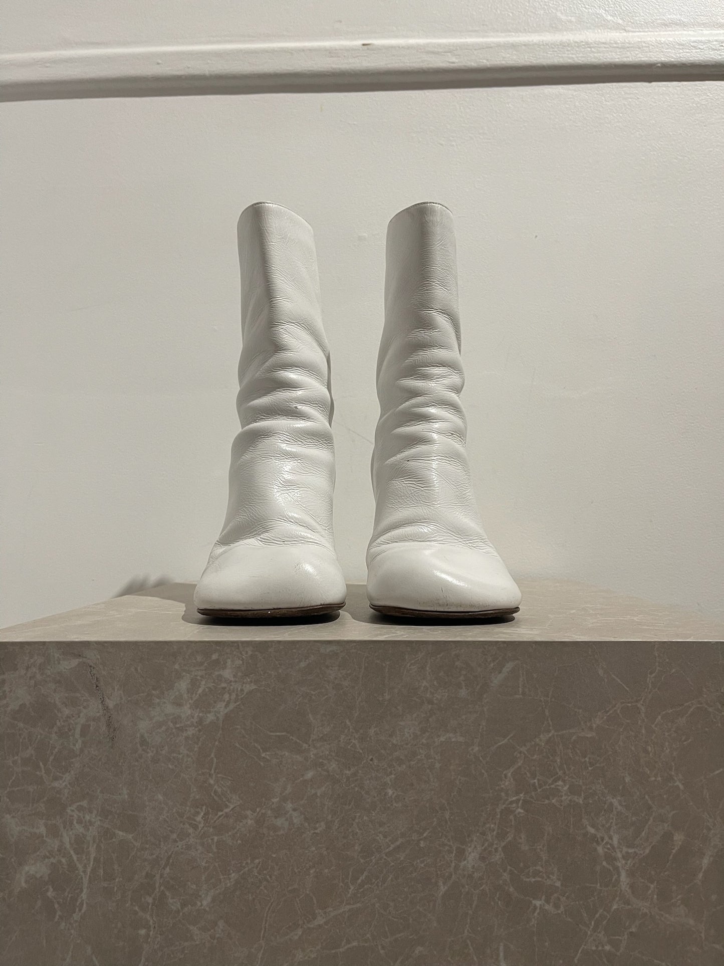 Bottines Bottega Veneta blanche T.40