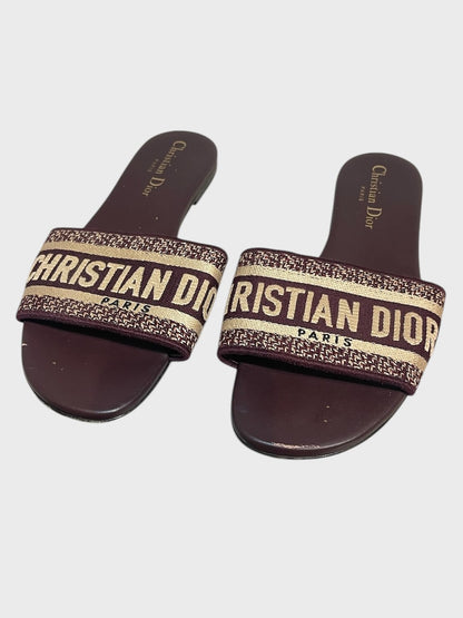 Mules Dior Dway bordeaux T.36,5